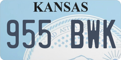 KS license plate 955BWK
