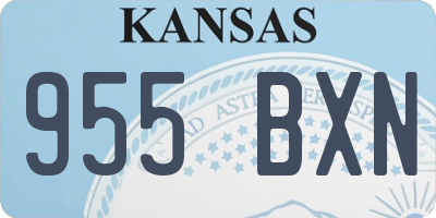 KS license plate 955BXN