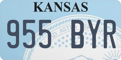 KS license plate 955BYR
