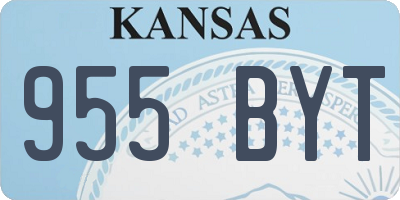 KS license plate 955BYT