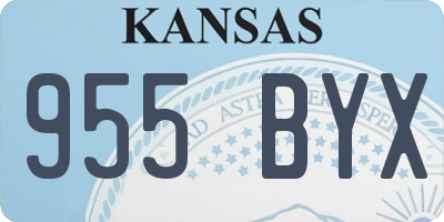 KS license plate 955BYX
