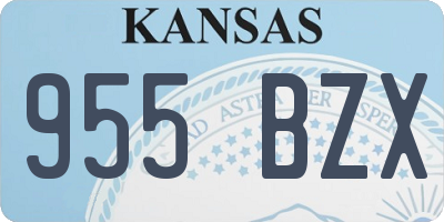 KS license plate 955BZX