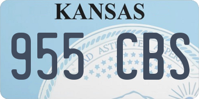 KS license plate 955CBS