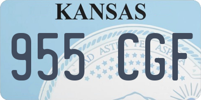 KS license plate 955CGF