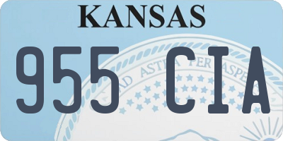 KS license plate 955CIA