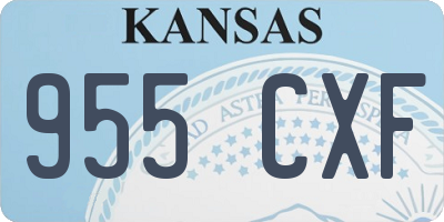 KS license plate 955CXF