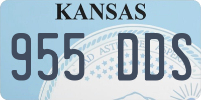 KS license plate 955DDS