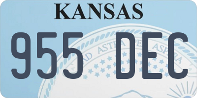 KS license plate 955DEC