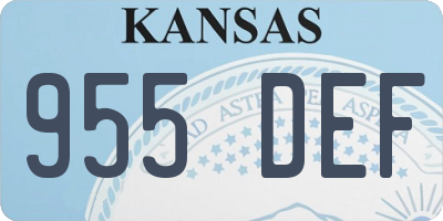 KS license plate 955DEF