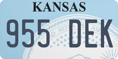 KS license plate 955DEK
