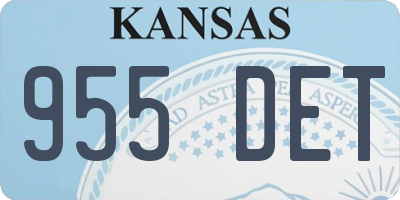 KS license plate 955DET
