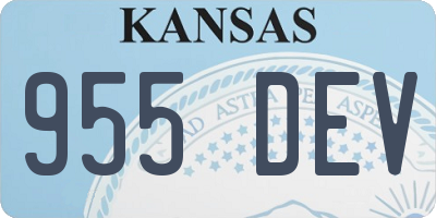 KS license plate 955DEV