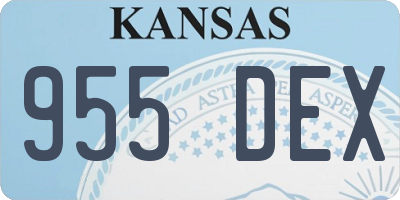 KS license plate 955DEX