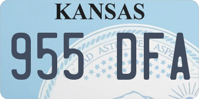 KS license plate 955DFA