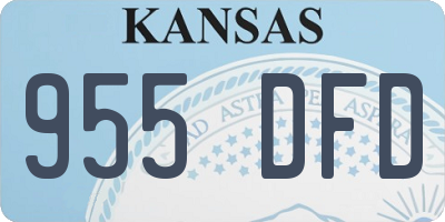 KS license plate 955DFD