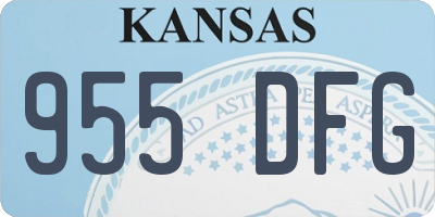 KS license plate 955DFG
