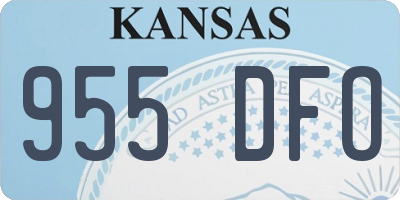 KS license plate 955DFO