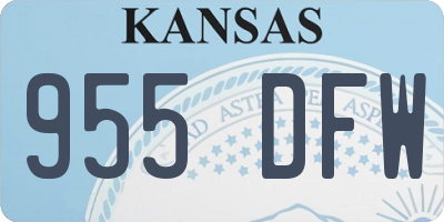KS license plate 955DFW