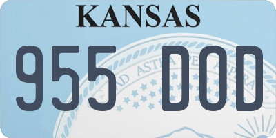 KS license plate 955DOD