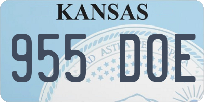 KS license plate 955DOE
