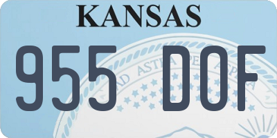 KS license plate 955DOF
