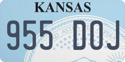 KS license plate 955DOJ