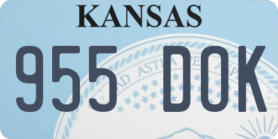 KS license plate 955DOK