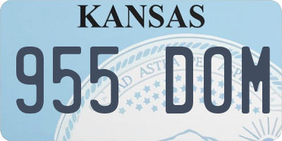 KS license plate 955DOM