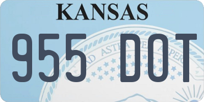 KS license plate 955DOT