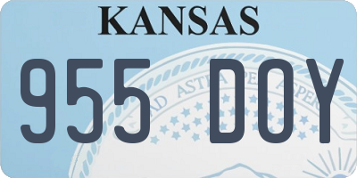 KS license plate 955DOY