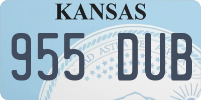 KS license plate 955DUB