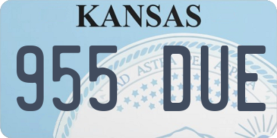KS license plate 955DUE