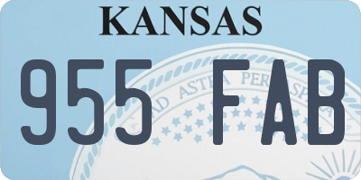 KS license plate 955FAB