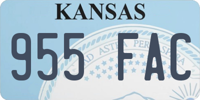 KS license plate 955FAC