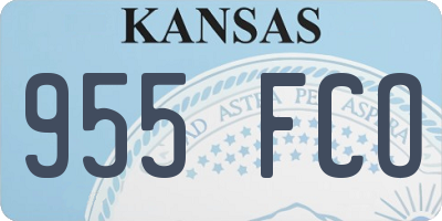 KS license plate 955FCO