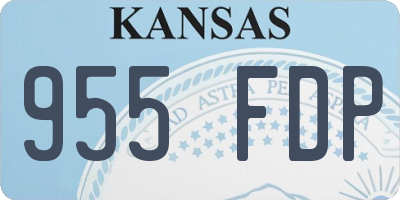 KS license plate 955FDP