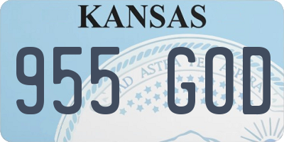 KS license plate 955GOD