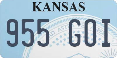 KS license plate 955GOI