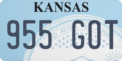 KS license plate 955GOT