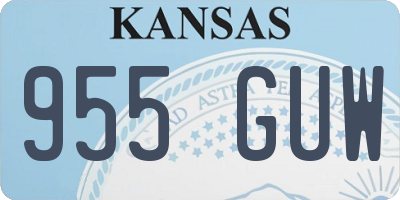 KS license plate 955GUW