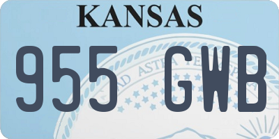 KS license plate 955GWB