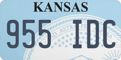 KS license plate 955IDC
