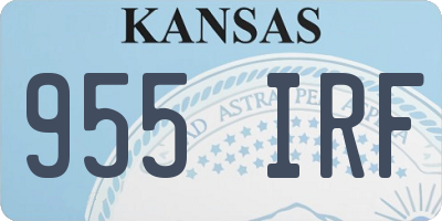 KS license plate 955IRF