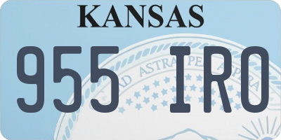KS license plate 955IRO