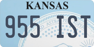KS license plate 955IST