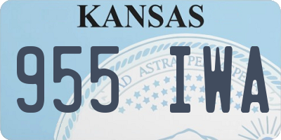 KS license plate 955IWA