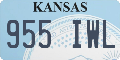 KS license plate 955IWL