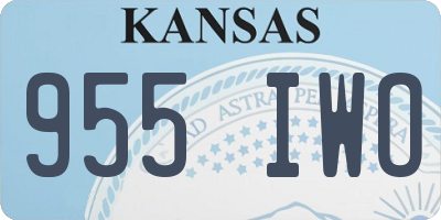KS license plate 955IWO