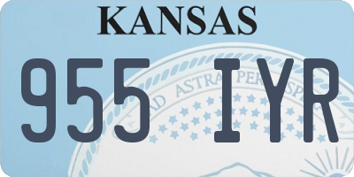 KS license plate 955IYR