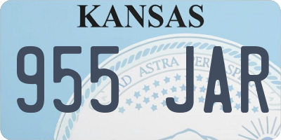 KS license plate 955JAR